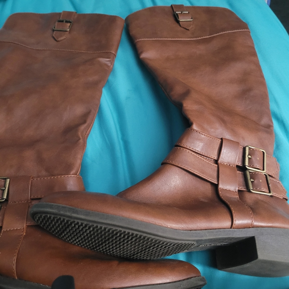 American Eagle Brown Knee High Wide Calf Boots